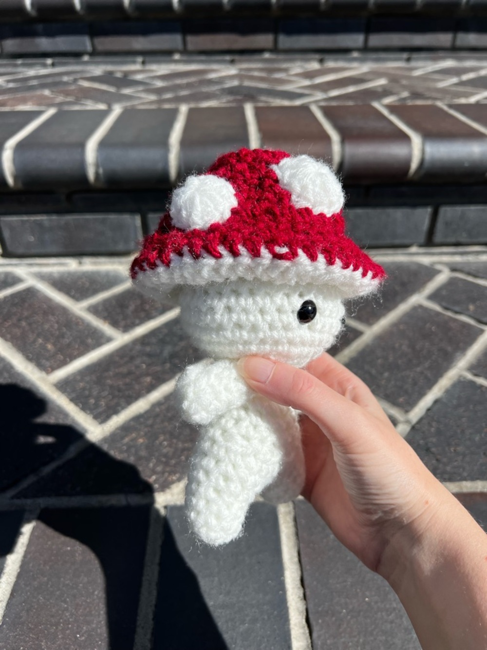 Hand Crocheted Little Mushroom Guy Stuffed Animal Plushie! - Picture 11 of 17